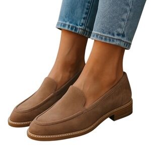 DV Dolce Vita Fran Taupe Brown Faux‎ Suede Slip On Loafers Womens Size 11